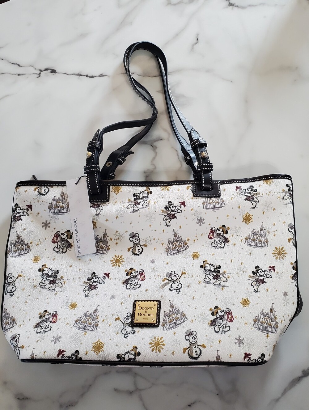 Disney Parks Dooney & Bourke Holiday Winter Mickey Tote Bag - Picture 3 of 17
